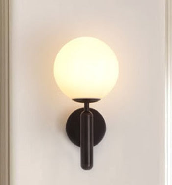 Modern Mini Glass Globe Brass Scone Wall Light