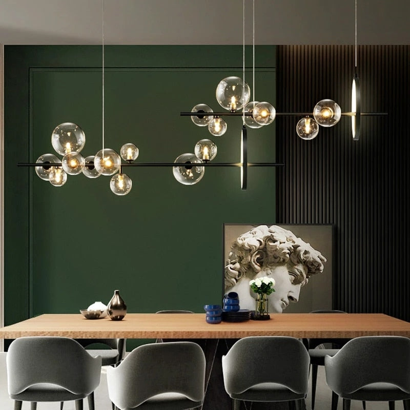 Modern Led Ceiling Chandelier Glass Balls G9 Sockets room decor for Living Room Dining Room Kitchen Hang lamp Home Decoration