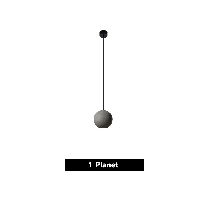 Diano Planet Collection Nordic Single Head Design Cement Pendant Light