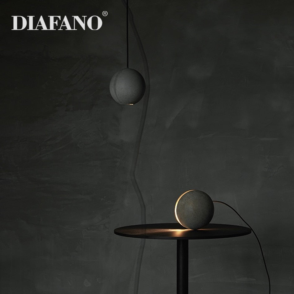 Diano Planet Collection Nordic Single Head Design Cement Pendant Light