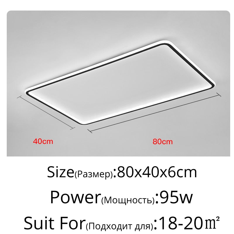 Yico Rectangular Simple Super Flush Led Ceiling Light
