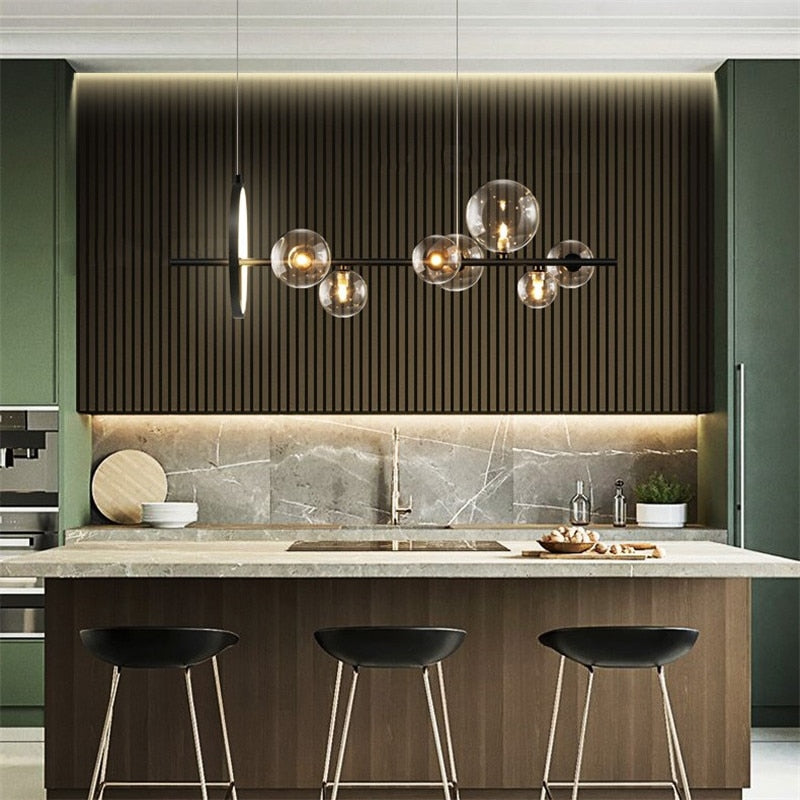 Modern Led Ceiling Chandelier Glass Balls G9 Sockets room decor for Living Room Dining Room Kitchen Hang lamp Home Decoration