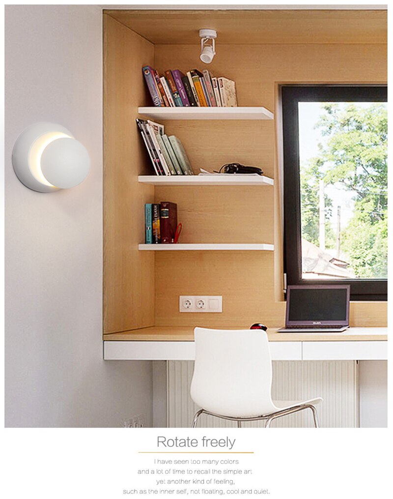 Creative Moon 6W Led 360 Degree Rotatable Wall Light