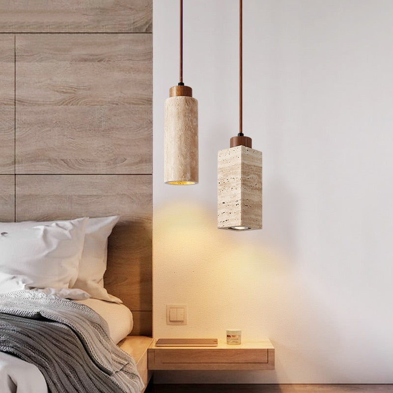 Wabi-Sabi Cylinder Marble Pendant Light