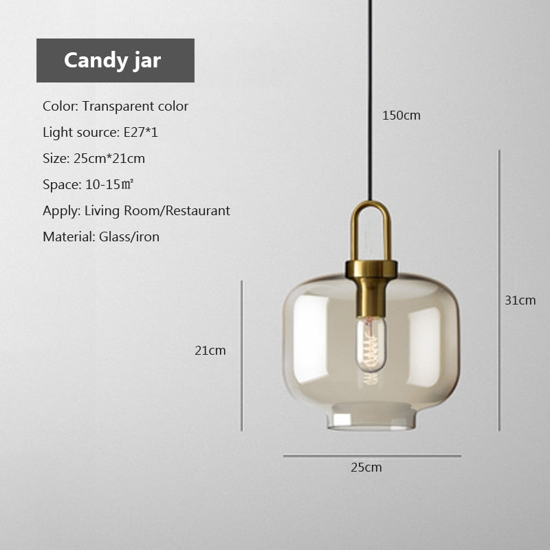 Wady Modern Amber Glass Pendant Light