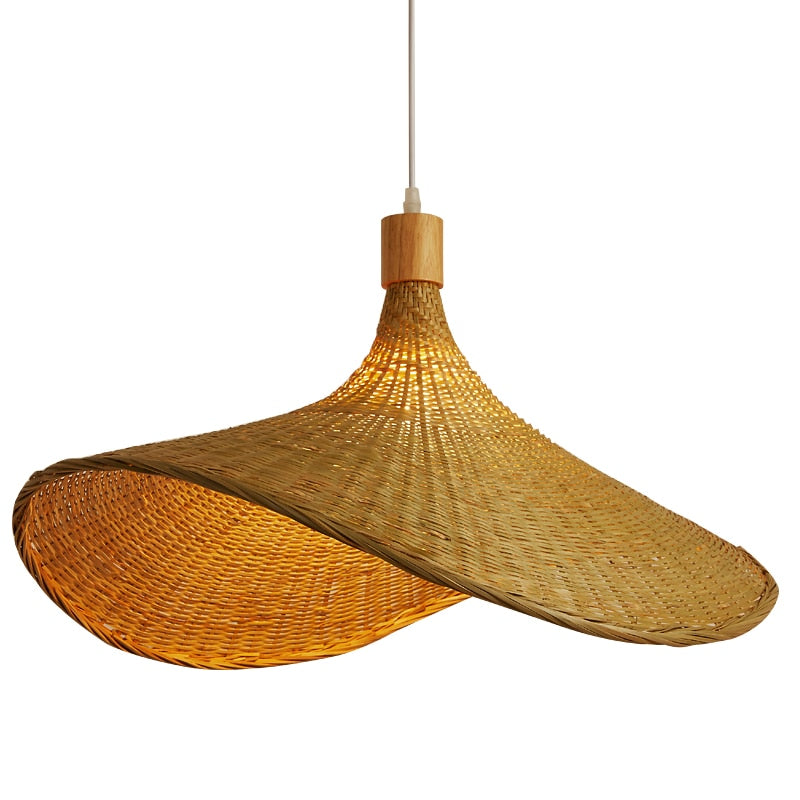 Fedora Hand Weaved Rattan Pendant Light