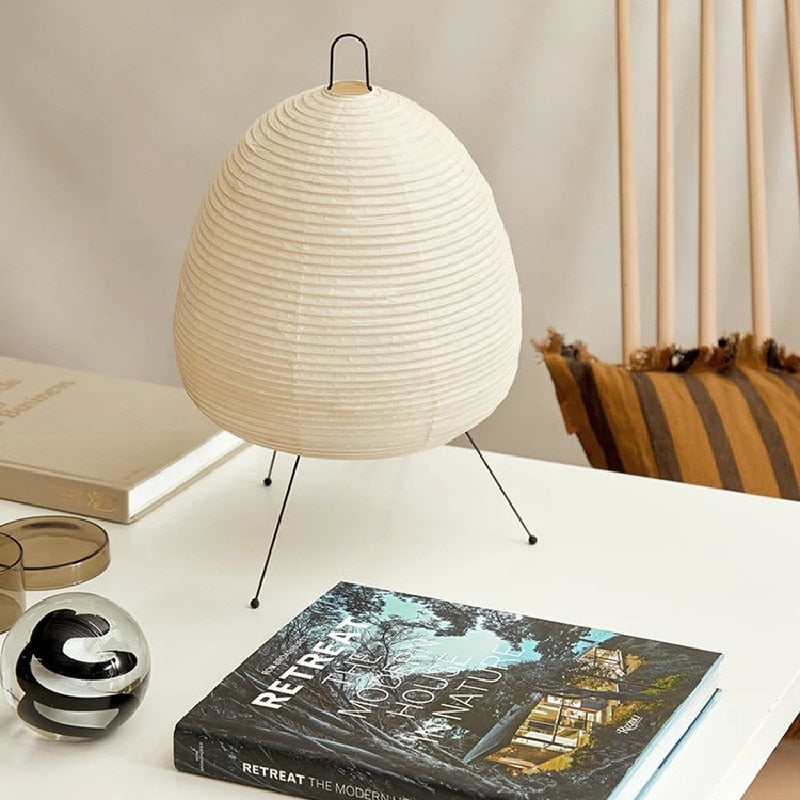 Japanese Rice Paper Lantern Tripod Table Lamp
