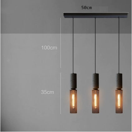 Industrial Style Cement + Mesh Metal Chandelier