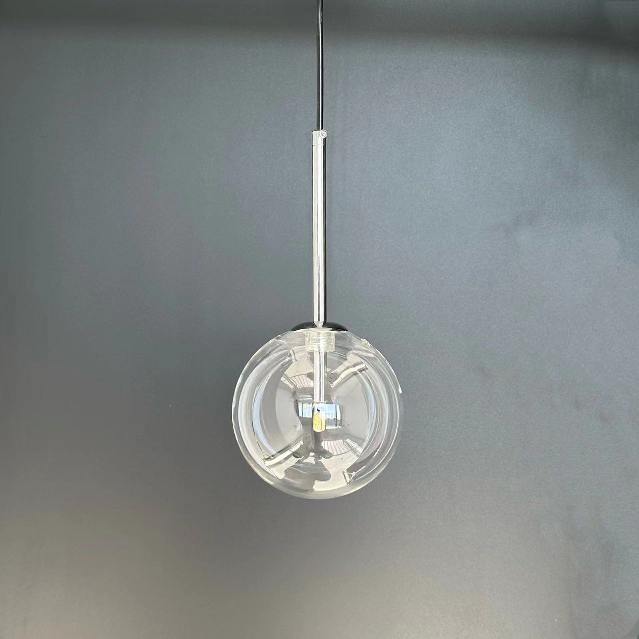 IWP Modern Minimalist Clear Glass Globe Pendant Lamp