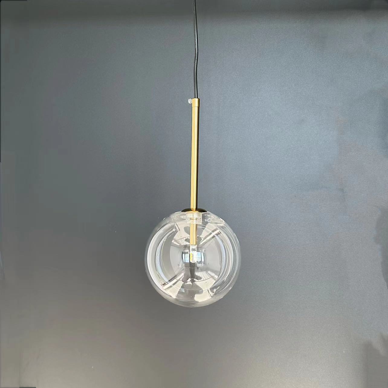 IWP Modern Minimalist Clear Glass Globe Pendant Lamp