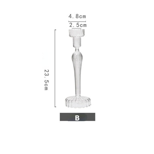 Vintage French Style Crystal Glass Candle Holders