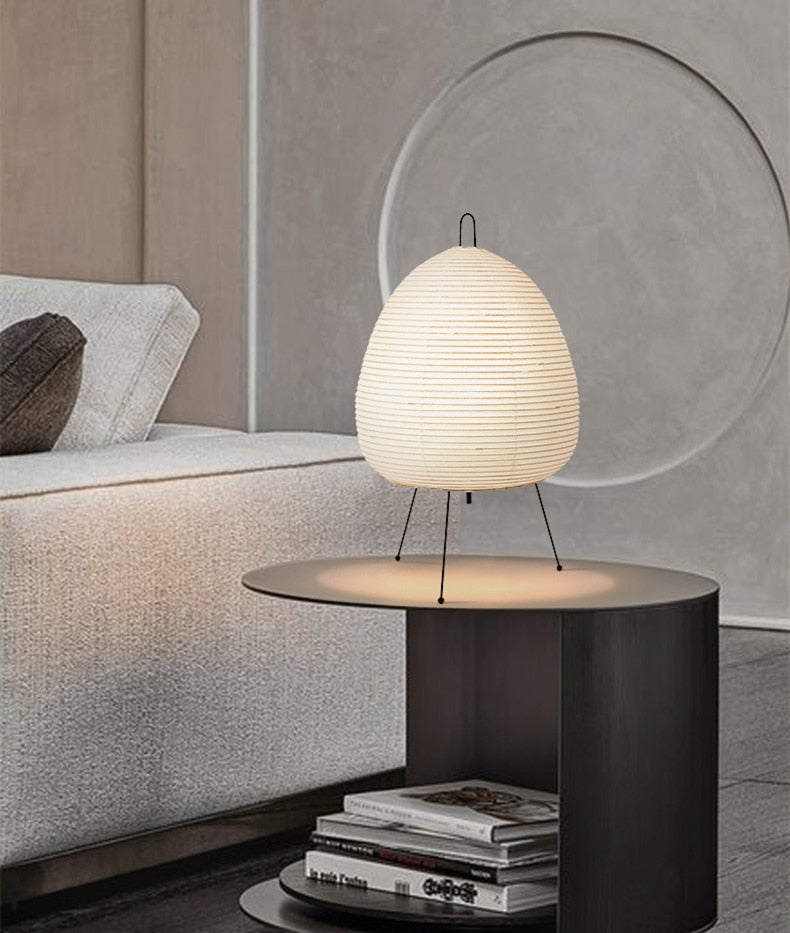 Japanese Rice Paper Lantern Tripod Table Lamp