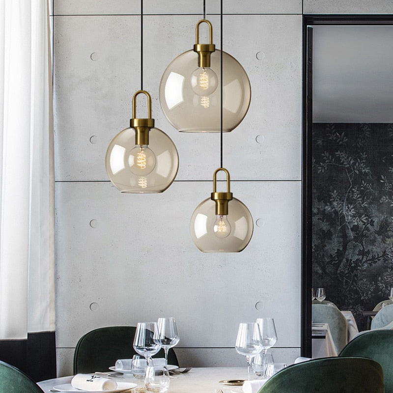 Wady Modern Amber Glass Pendant Light