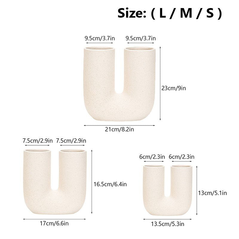 U Shape Nordic Ceramic Vase