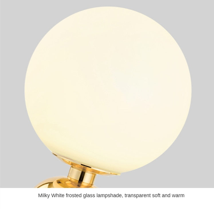 Modern LED Desk Lamp Nordic Glass Globe Table Light