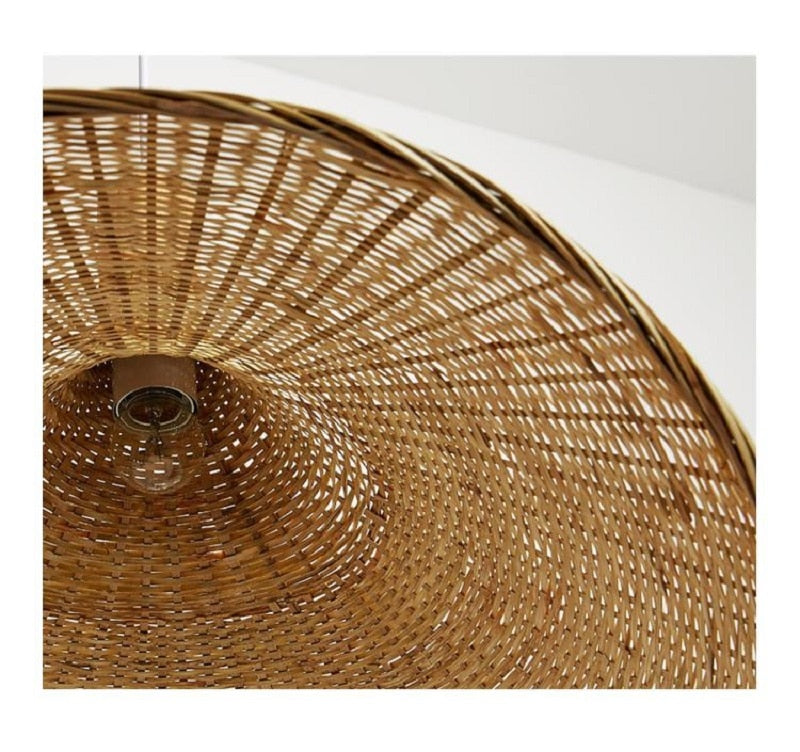 Fedora Hand Weaved Rattan Pendant Light