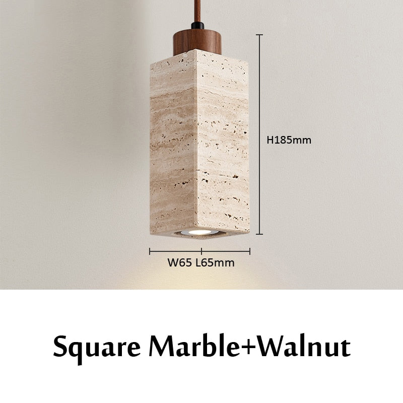 Wabi-Sabi Cylinder Marble Pendant Light