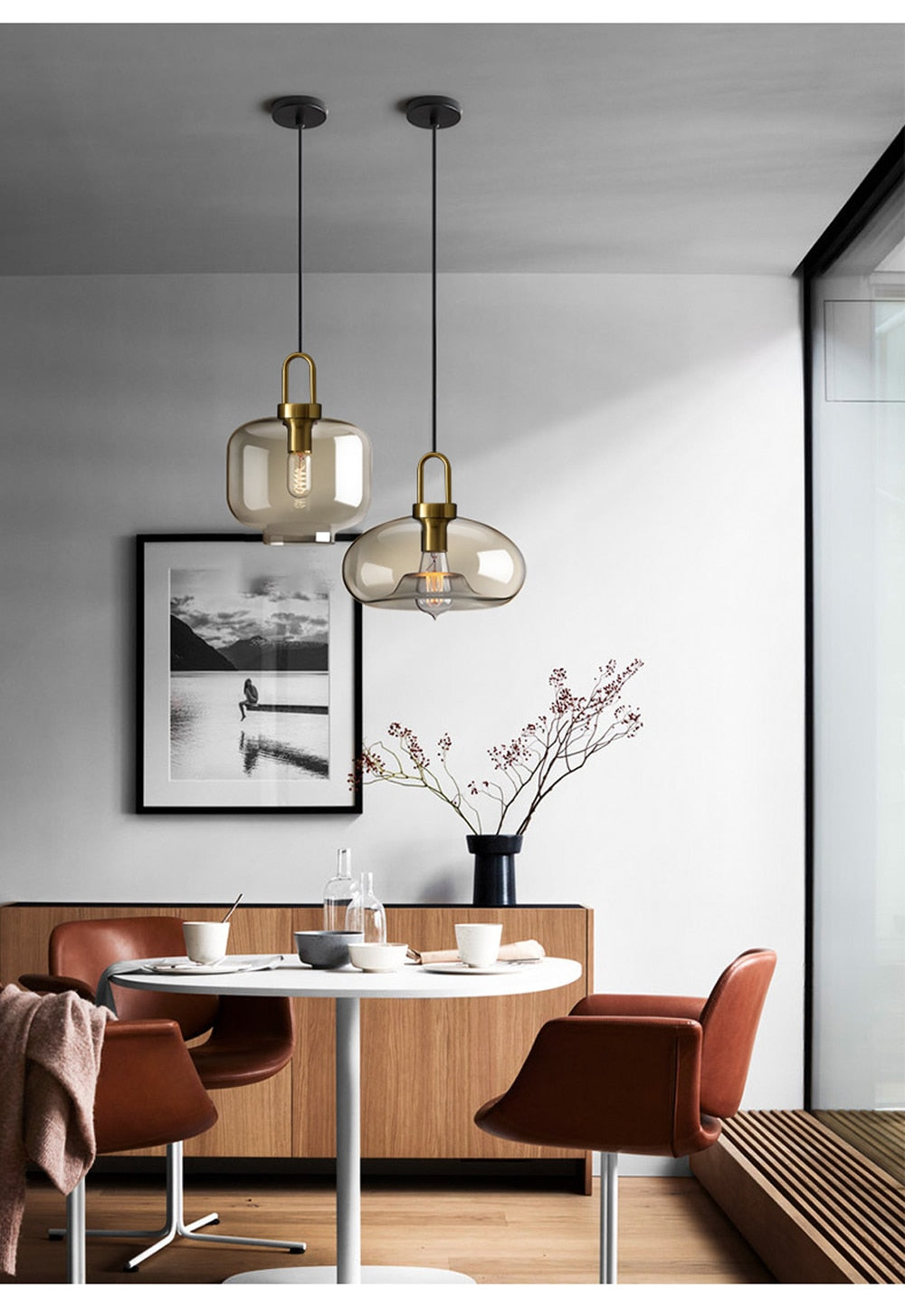 Wady Modern Amber Glass Pendant Light