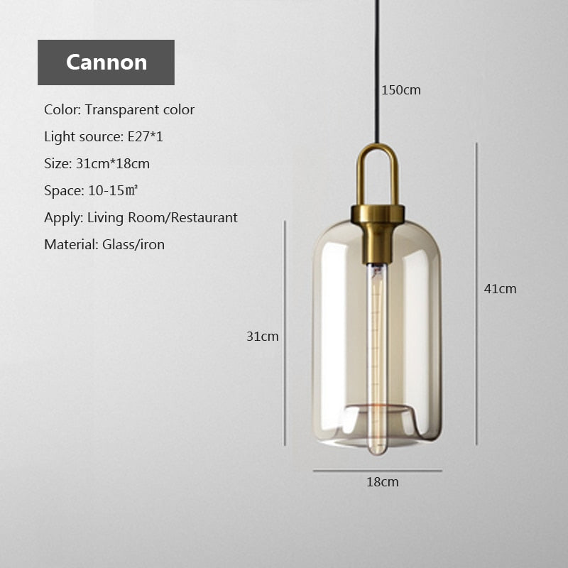 Wady Modern Amber Glass Pendant Light