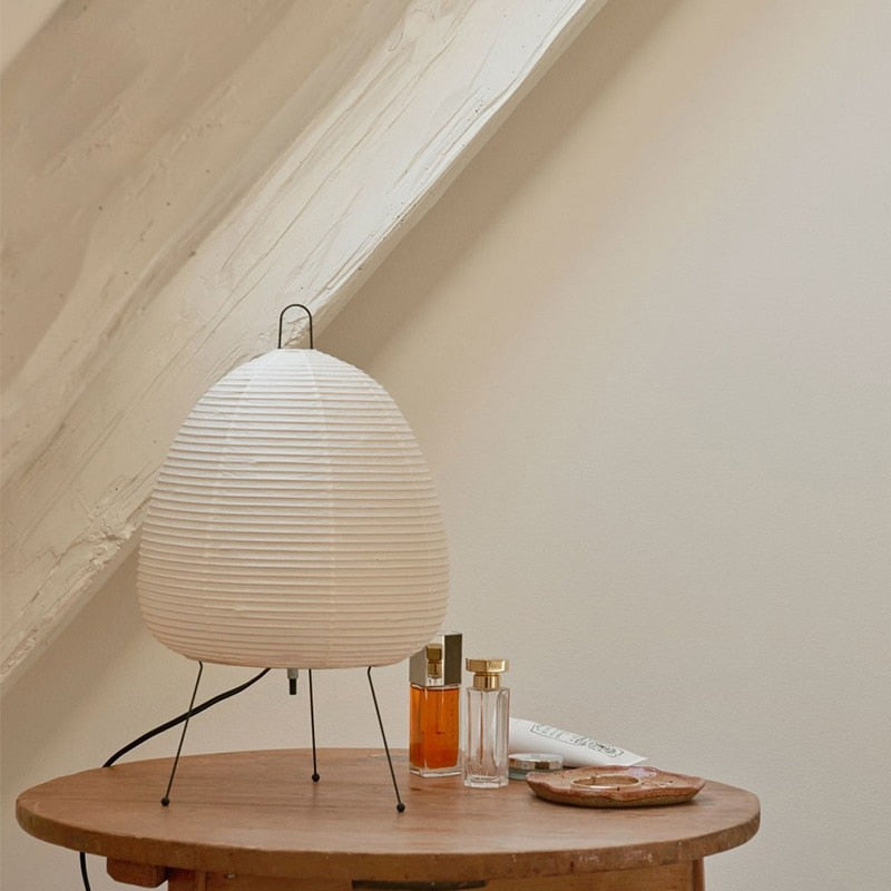 Japanese Rice Paper Lantern Tripod Table Lamp