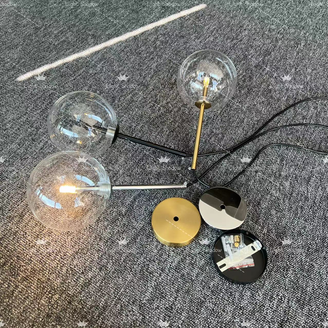 IWP Modern Minimalist Clear Glass Globe Pendant Lamp