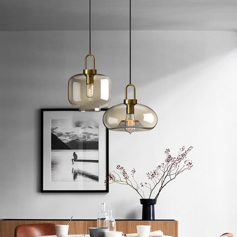 Wady Modern Amber Glass Pendant Light