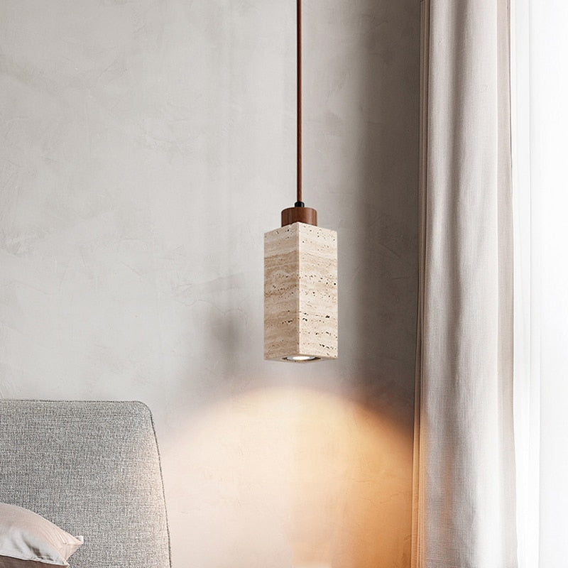 Wabi-Sabi Cylinder Marble Pendant Light