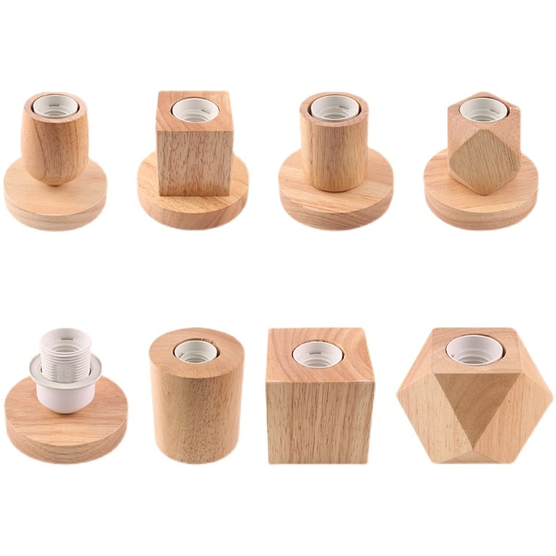 Mini Retro Solid NaturalWood Table Lamp