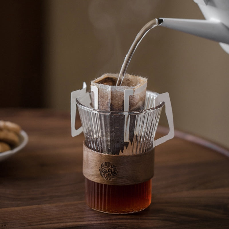 Japanese Style Glass Coffee Walnut Cup