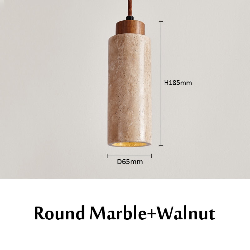 Wabi-Sabi Cylinder Marble Pendant Light