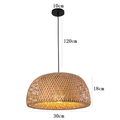 Kua Handwaved Bamboo Lantern Pendant Light