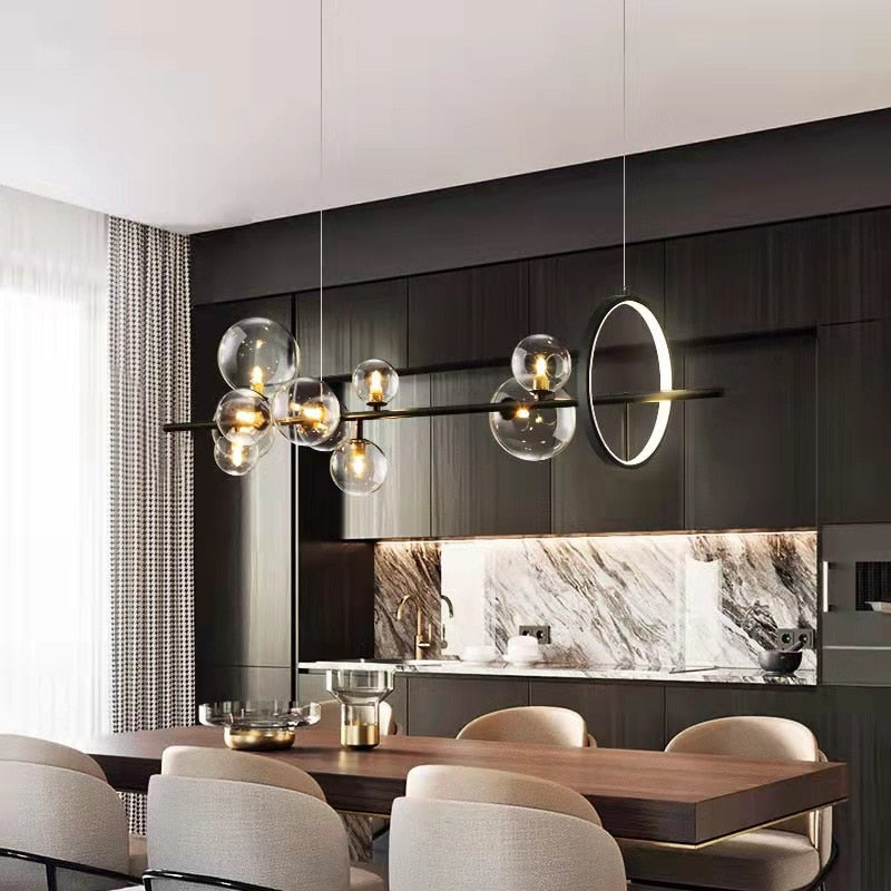Modern Led Ceiling Chandelier Glass Balls G9 Sockets room decor for Living Room Dining Room Kitchen Hang lamp Home Decoration