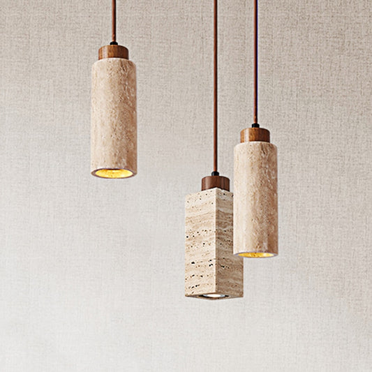 Wabi-Sabi Cylinder Marble Pendant Light