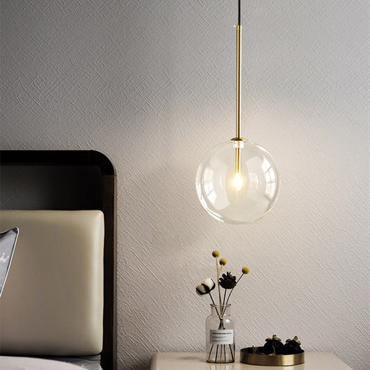 IWP Modern Minimalist Clear Glass Globe Pendant Lamp