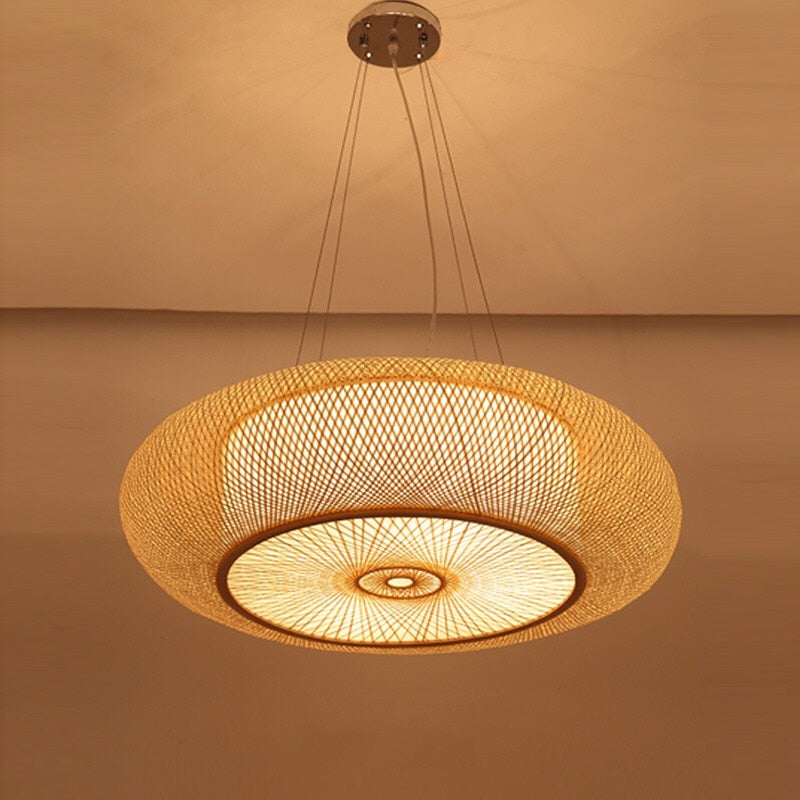 Bamboo Pendant Lights for Living Room Chinese Style Hanging Light Cover Bedroom Pendant Lamps Kitchen Home Decor