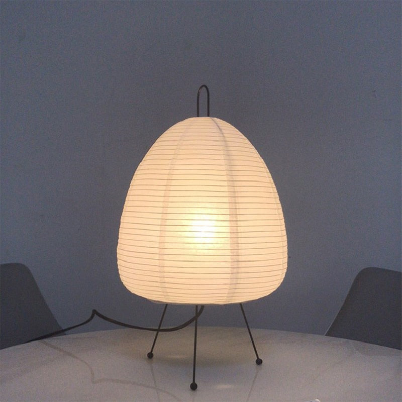 Japanese Rice Paper Lantern Tripod Table Lamp