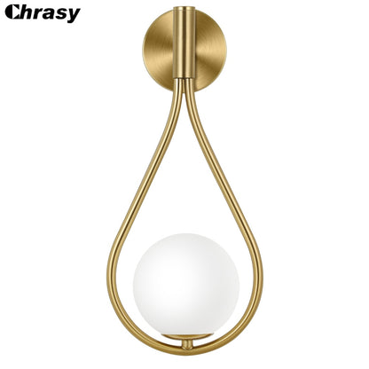 LED Tear Drop Milk Globe Wall Light