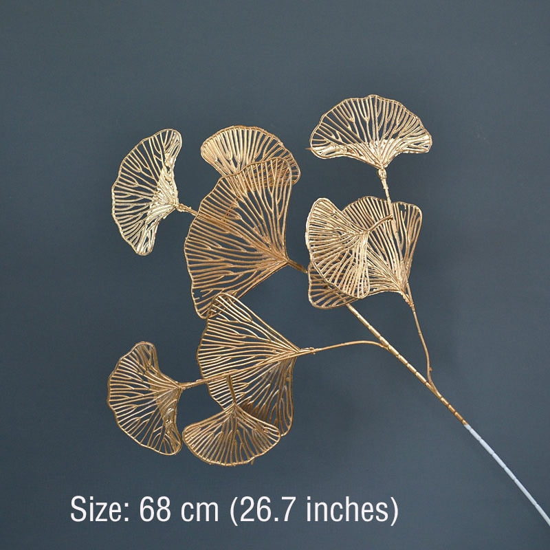 Golden Artificial Plants Leaf Home Decor