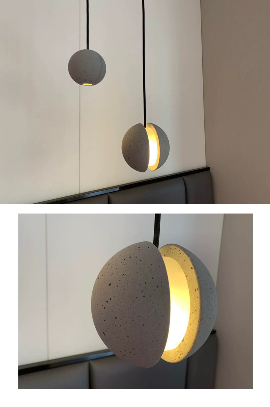 Diano Moon Collection Nordic Single Moon Design Cement Pendant Light