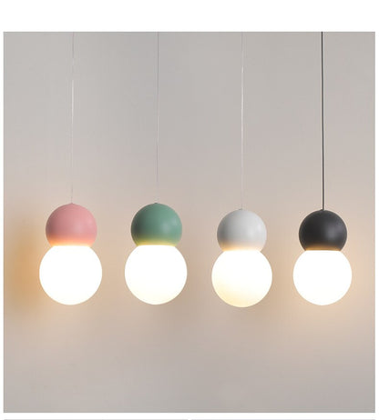 Modern Nordic LED Mixed Media Glass Globe Pendant Light