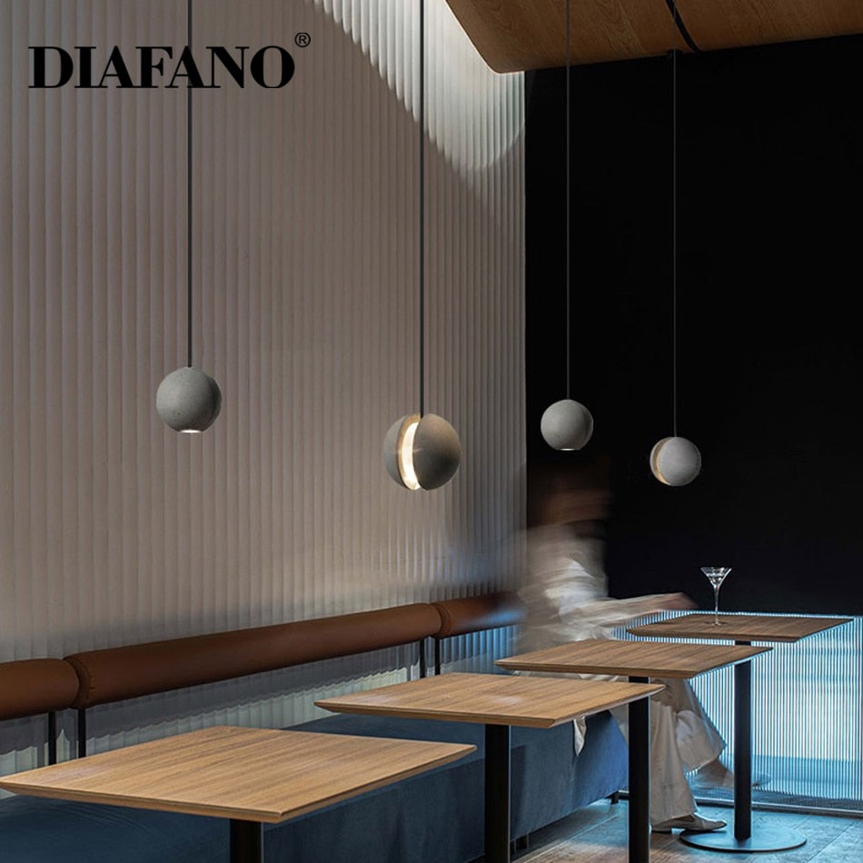 Diano Moon Collection Nordic Single Moon Design Cement Pendant Light