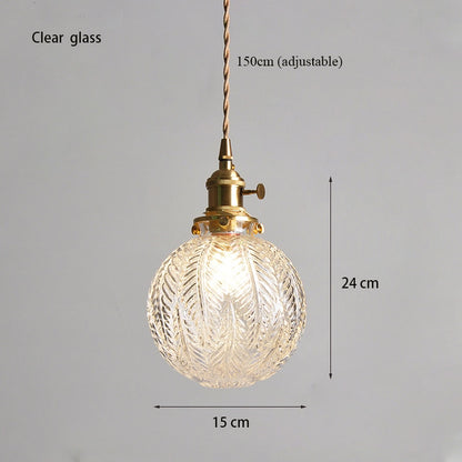 Nuuc Leaf Printed Glass Globe Pendant Light