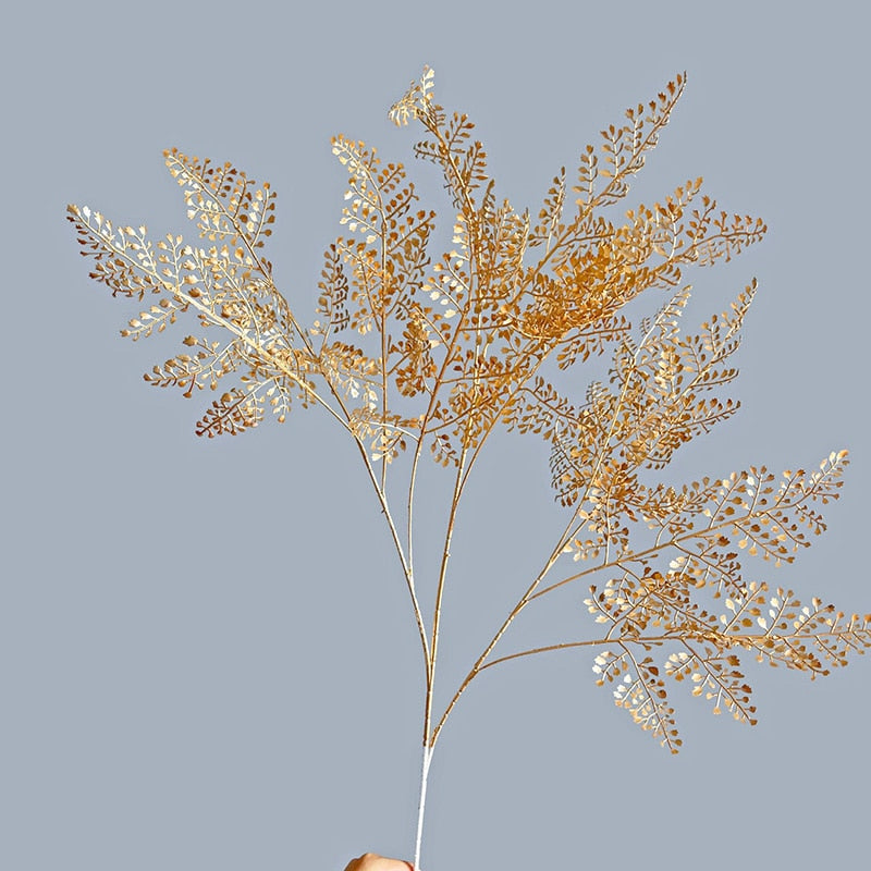 Golden Artificial Plants Leaf Home Decor