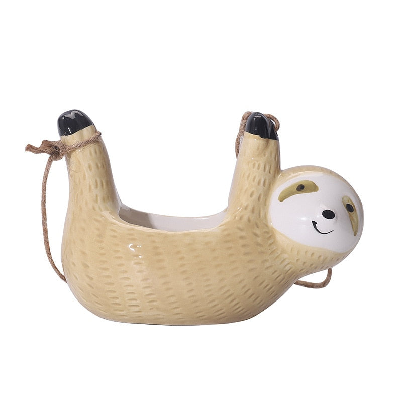 Creative Ceramic Hanging Sloth Flower Planter