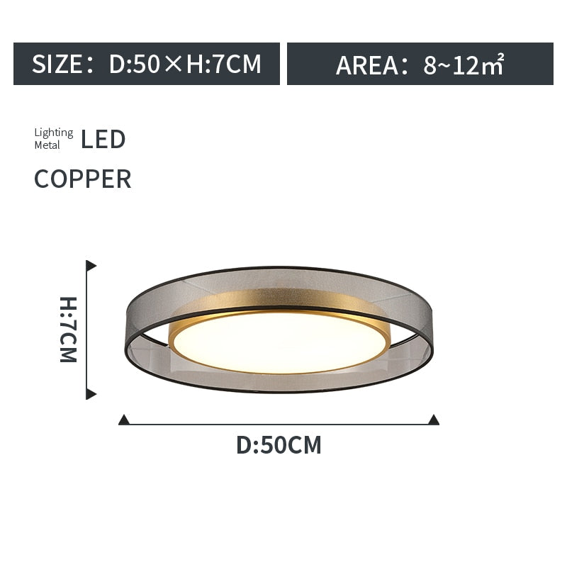 Modern Ceiling 2-layer Ultrathin Copper Flush Mount