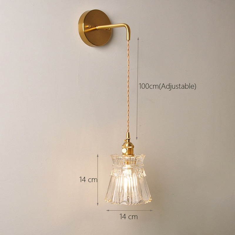 Nuuc Vintage Hanging Textured Glass Wall Light