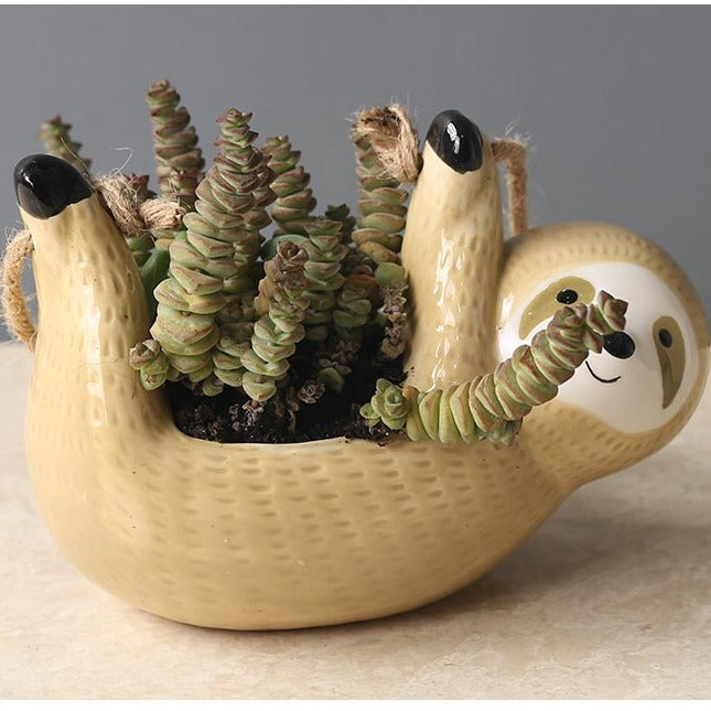 Creative Ceramic Hanging Sloth Flower Planter