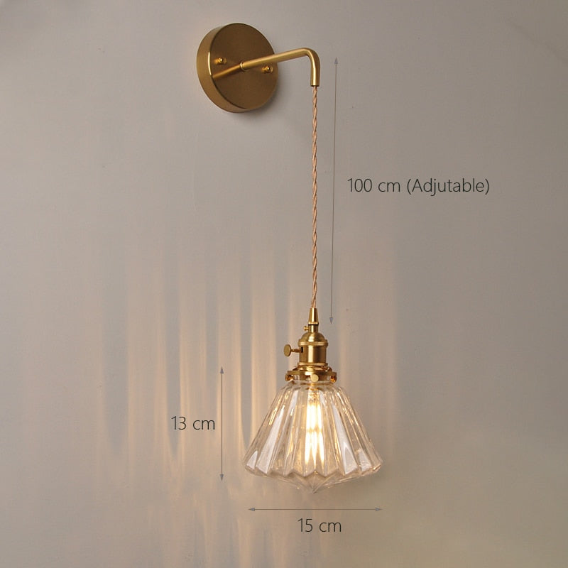 Nuuc Vinatge Hanging Wavy Glass Wall Light