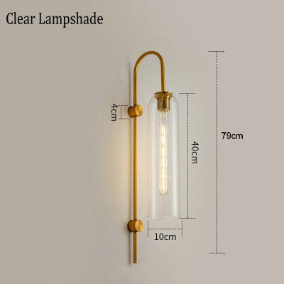 Wady Nordic Modern Slim Cylinder Glass Wall Lamp