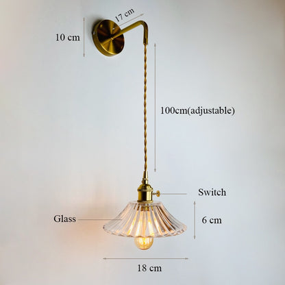 Nuuc Hanging Orange Wavy Glass Wall Light